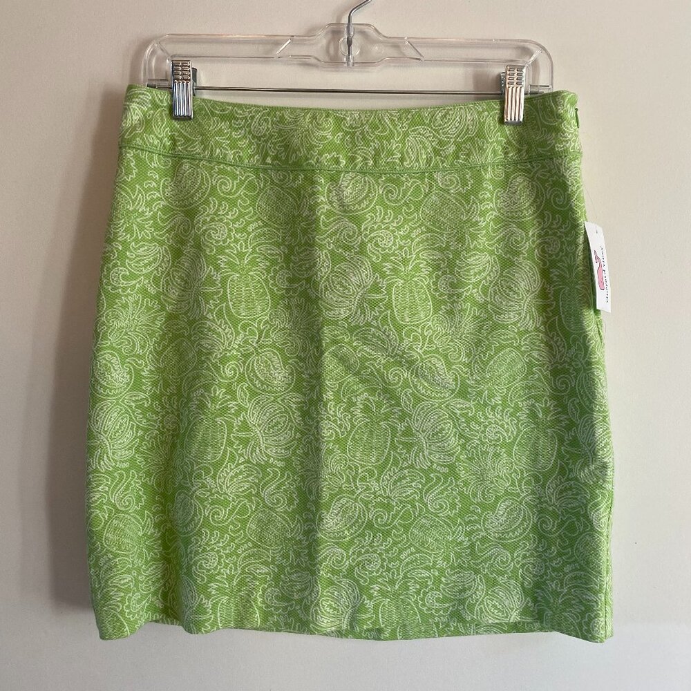 Vineyard‎ Vines Margo Skirt Lime Ice Pineapple Tropical Jacquard 6 2R0056-393
